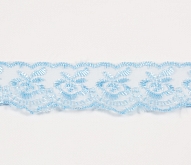 1.5" Organza Lace 10 Mtrs Sky Blue - Click Image to Close